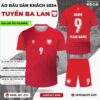 Áo Đá Banh Đội Tuyển Ba Lan Sân Khách EURO 2024 Màu Đỏ