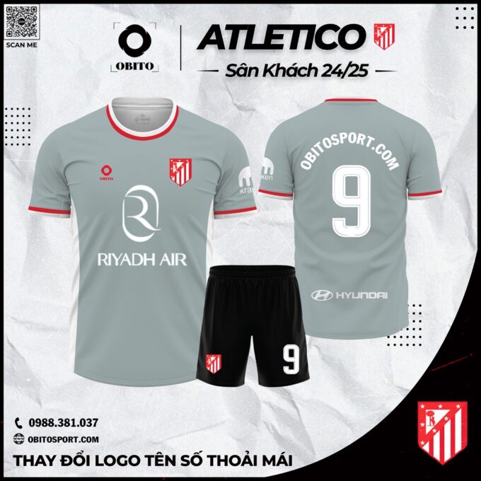 Áo Đá Banh Atletico Sân Khách 2024-2025 Mới Nhất