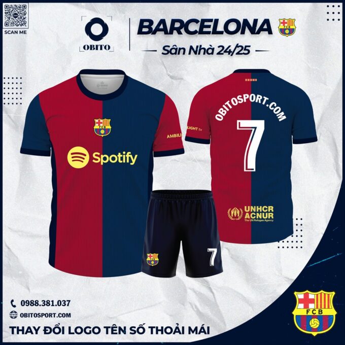 Áo Câu Lạc Bộ Barcelona Sân Nhà 2024-2025 Đẹp Nhất