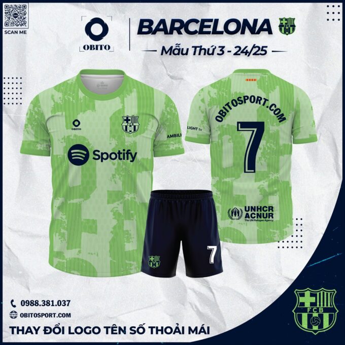 Áo Đá Banh Câu Lạc Bộ Barcelona Mẫu Thứ 3 2024-2025