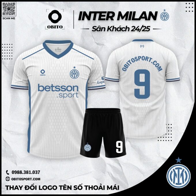 Áo Đá Banh Inter Milan Sân Khách 2024-2025 Đẹp Mắt