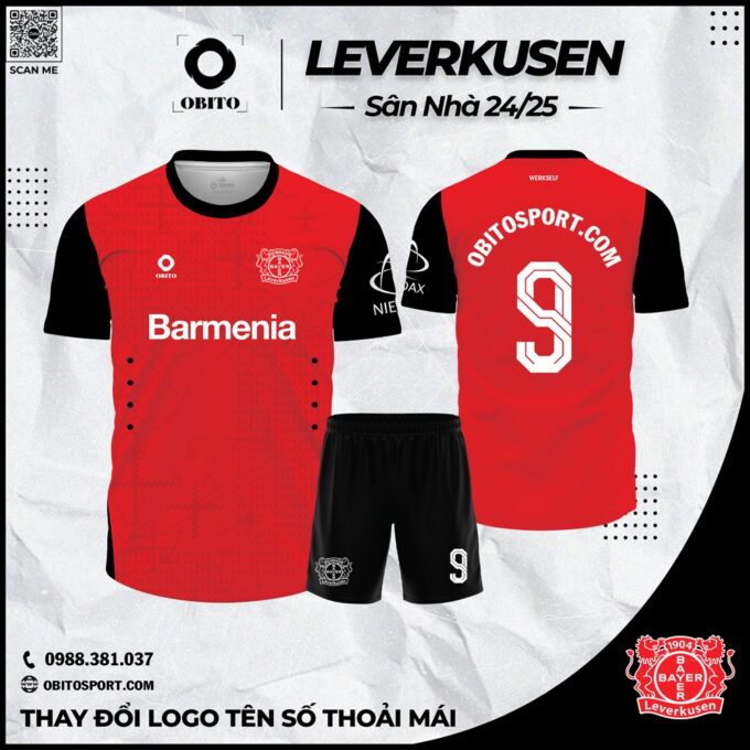 Áo Đá Banh Leverkusen Sân nhà 2024-2024 Cực Hot
