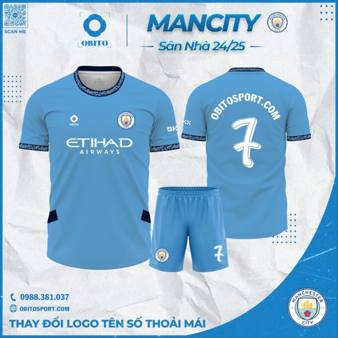 Quần Áo Câu Lạc Bộ Mancity Sân Nhà 2024-2025 Đẹp Nhất
