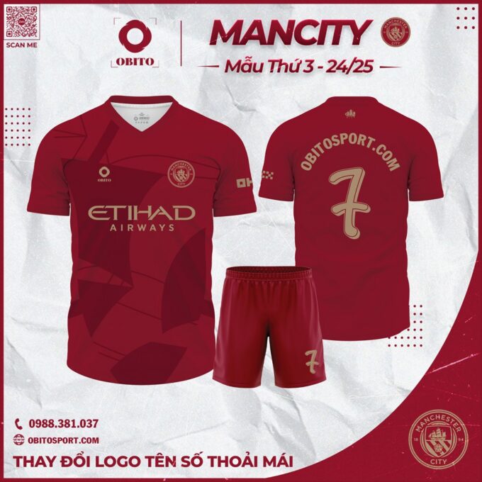 Áo Đá Banh Man City Mẫu Thứ 3 2024-2025 Mới Nhất