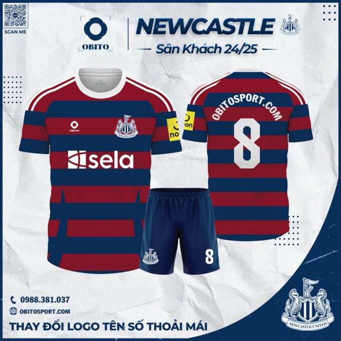 Quần Áo Đá Banh Câu Lạc Bộ Newcastle sân Khách 2024-2025