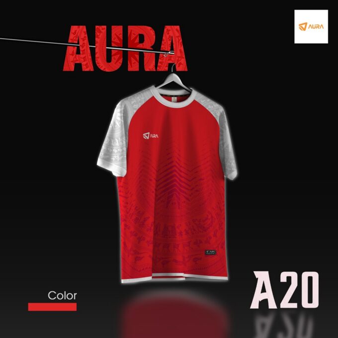 Sản Phẩm Áo Bóng Đá Aura A20 Màu Đỏ Không Logo Có Sẵn