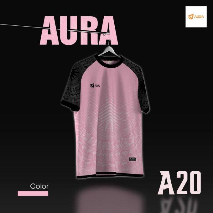 Set Áo Bóng Đá Aura A20 Không Logo Màu Hồng Siêu Rẻ
