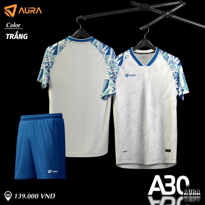 Cập Nhật Áo Bóng Đá Aura A30 Thiết Kế Không Logo Màu Trắng
