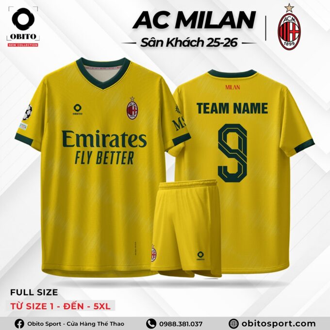 Mẫu Áo Đá Bóng AC MILAN Sân Khách 25-26 Hót Nhất Lúc Này