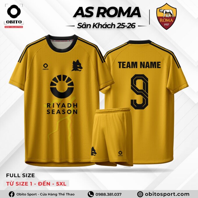 Mẫu Áo Đấu AS ROMA Sân Khách 25-26 Mới Nhất