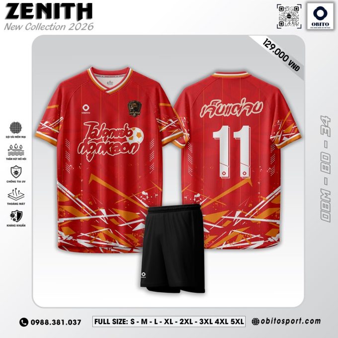 Áo đá bóng Zenith New Collection 2026 Đỏ – Năng Động Mạnh Mẽ, Phong Cách Đỉnh Cao