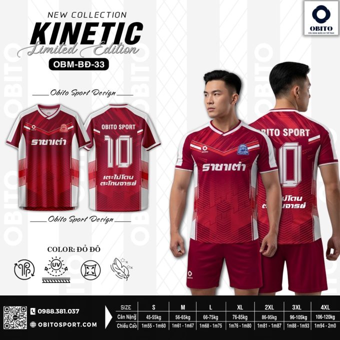 Áo Thể Thao Kinetic Limited Đỏ Đậm – Năng Lượng & Phong Cách