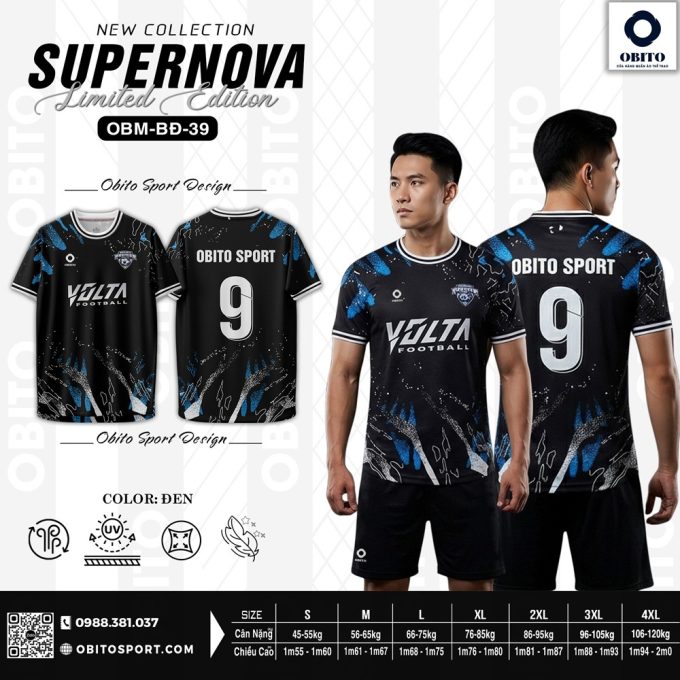 Áo Thể Thao Nam Đen Ánh Xanh OBM BD-39 Form Chuẩn